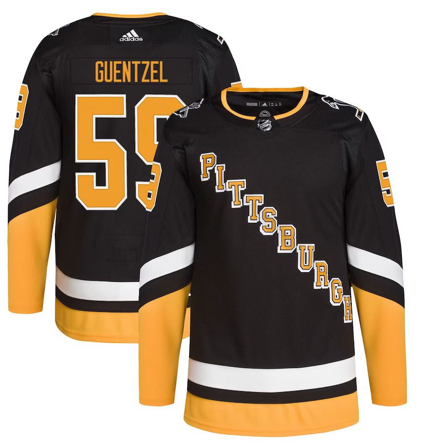 Men Pittsburgh Penguins #59 Jake Guentzel adidas Black Alternate Primegreen Authentic Pro Player NHL Jersey
